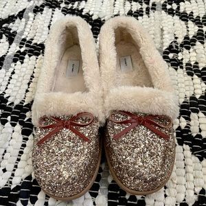 Glitter moccasins